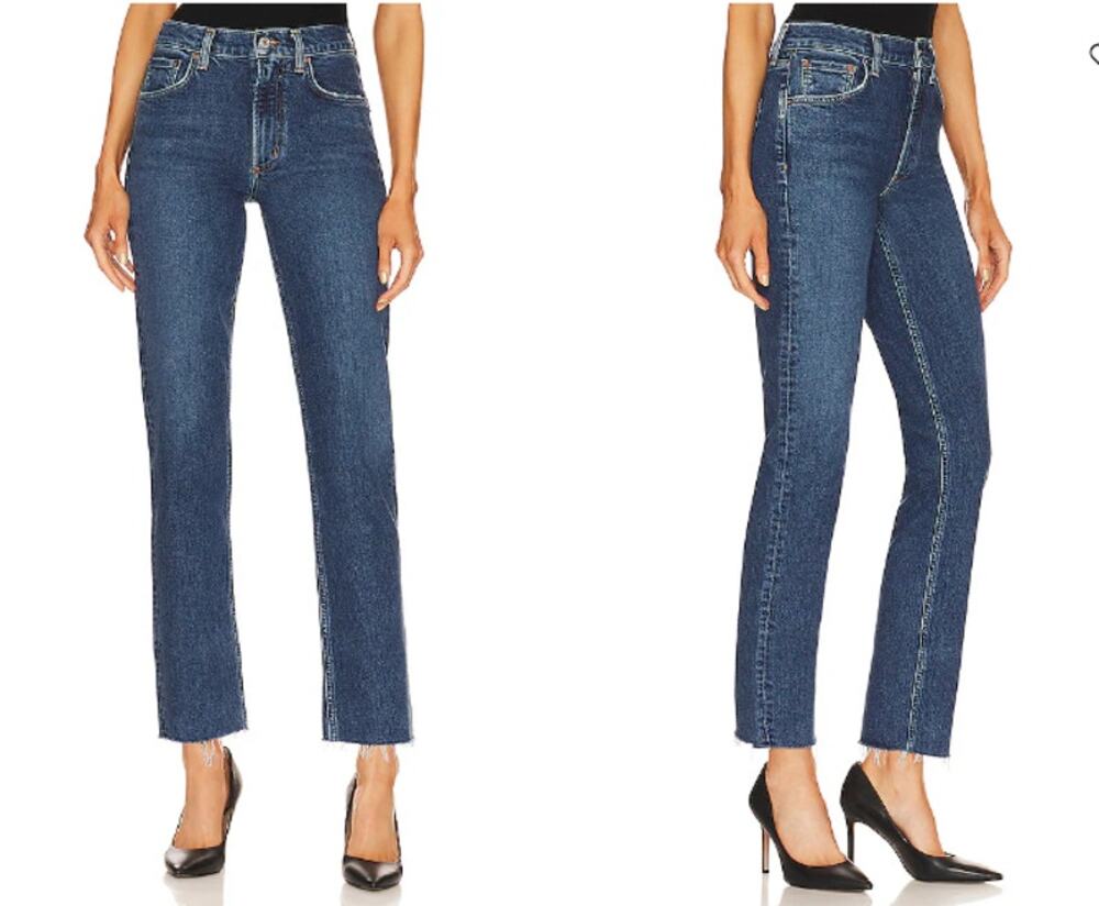 AGOLDE Kye Mid Rise Straight Crop Jeans Mirage 26